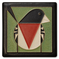 Motawi Rose-Breasted Grosbeak in Green - 4x4