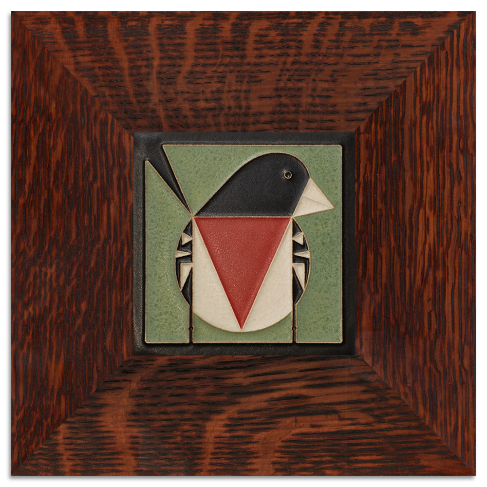 Motawi Rose-Breasted Grosbeak in Green - 4x4