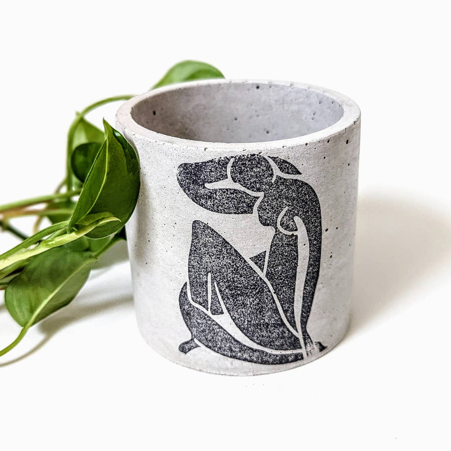 Henri Matisse Black Concrete Planter