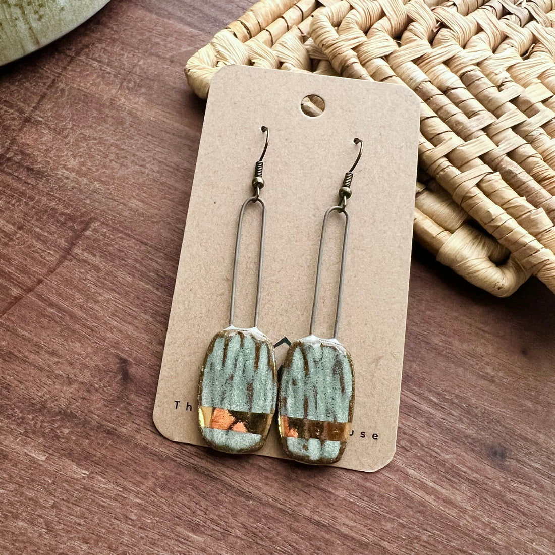 Dropped Textured Turquoise Earrings