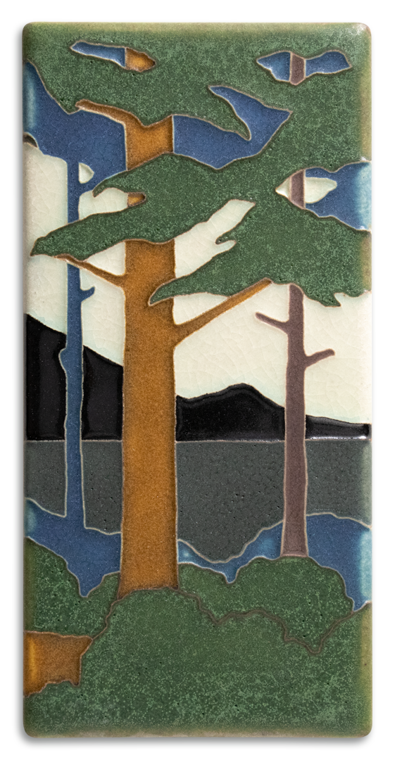 Motawi Pine Landscape Summer Vertical - 4x8