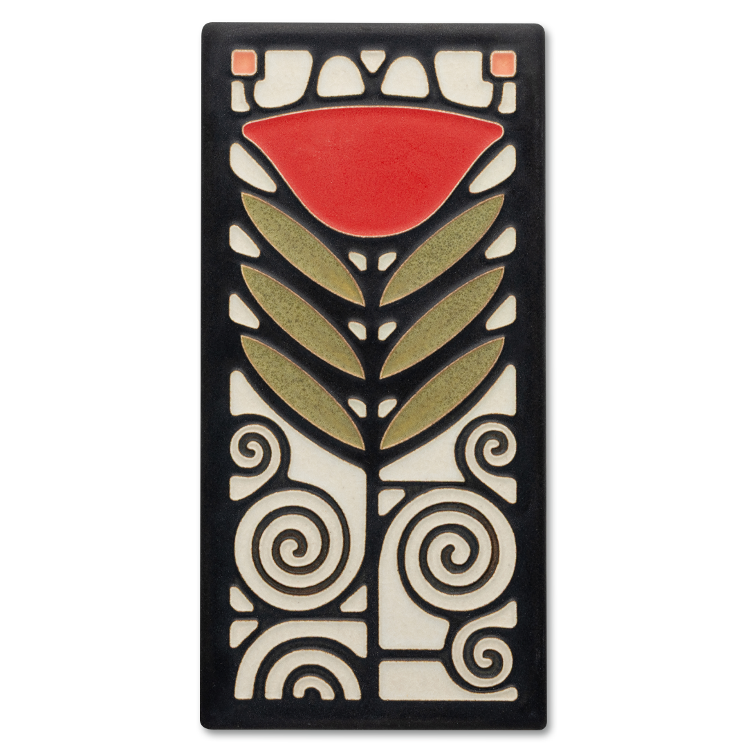 Motawi Dard Hunter Poppy in Red - 4x8