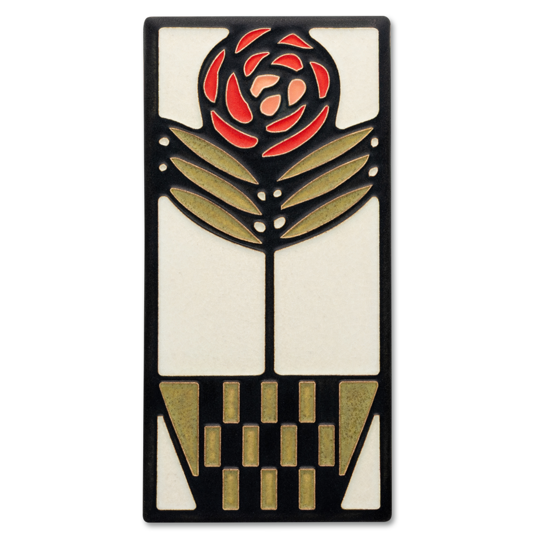 Motawi Checkerpot Rose in Red - 4x8