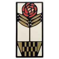 Motawi Checkerpot Rose in Red - 4x8