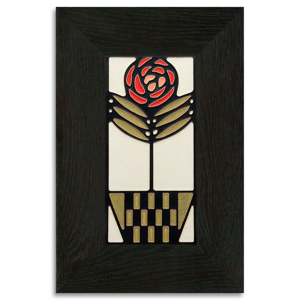 Motawi Checkerpot Rose in Red - 4x8