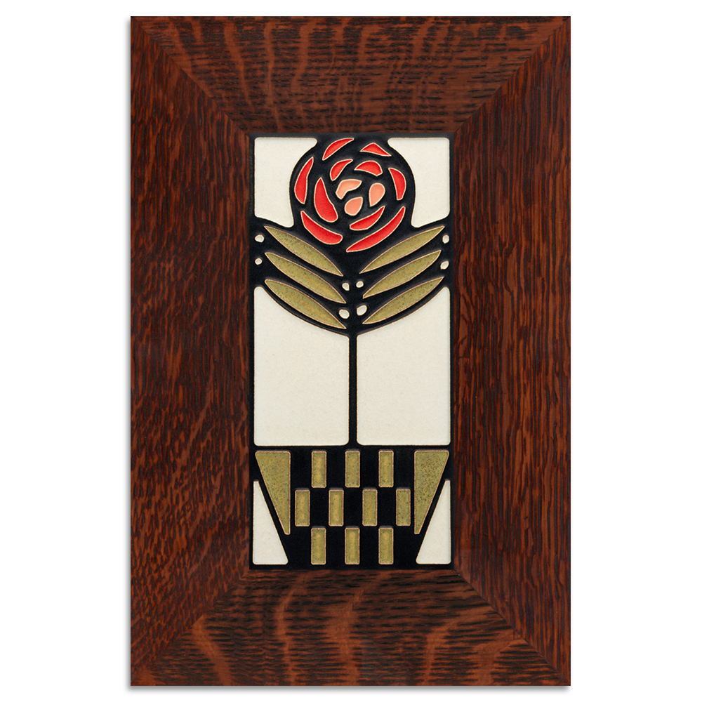 Motawi Checkerpot Rose in Red - 4x8