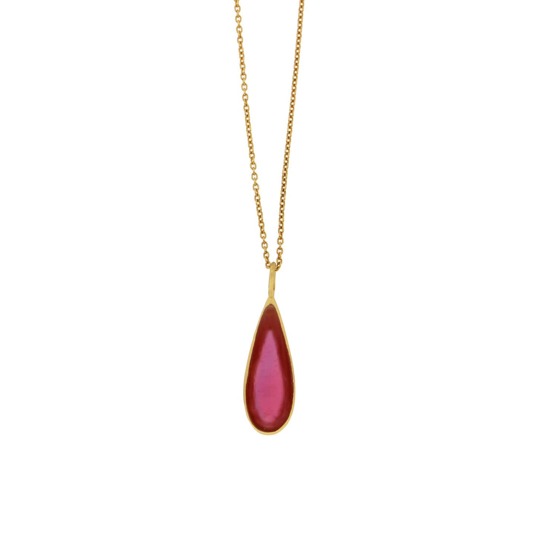 Long Tear Drop Bubble Necklace | Pink