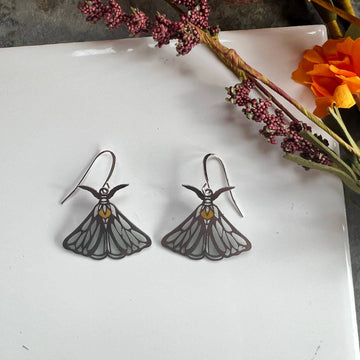 Luna Moth Stained Glass Earrings