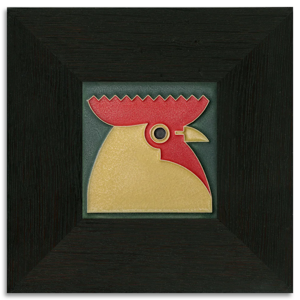 Motawi Rooster in Green - 4x4