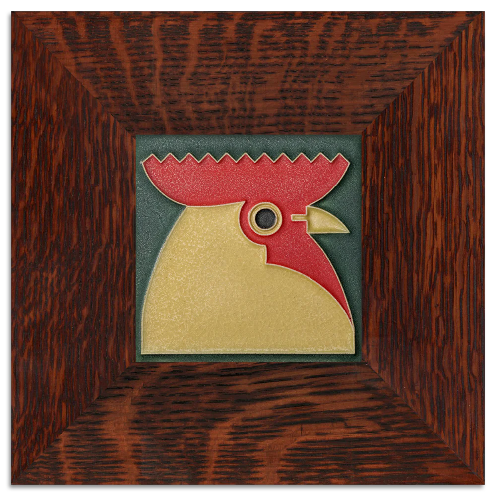 Motawi Rooster in Green - 4x4
