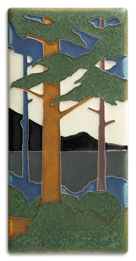 Motawi Pine Landscape Summer Vertical - 4x8