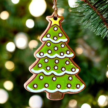 Snowy Christmas Tree Clay Ornament