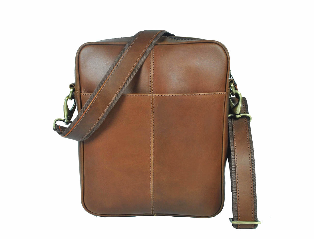 Ottawa Leather Crossbody Messenger Leather Bag | Brown
