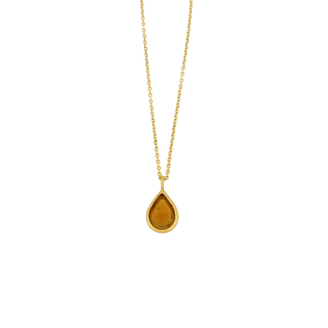Tear Drop Bubble Necklace | Amber