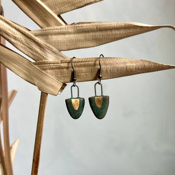 Patina Small Green Drip Earrings