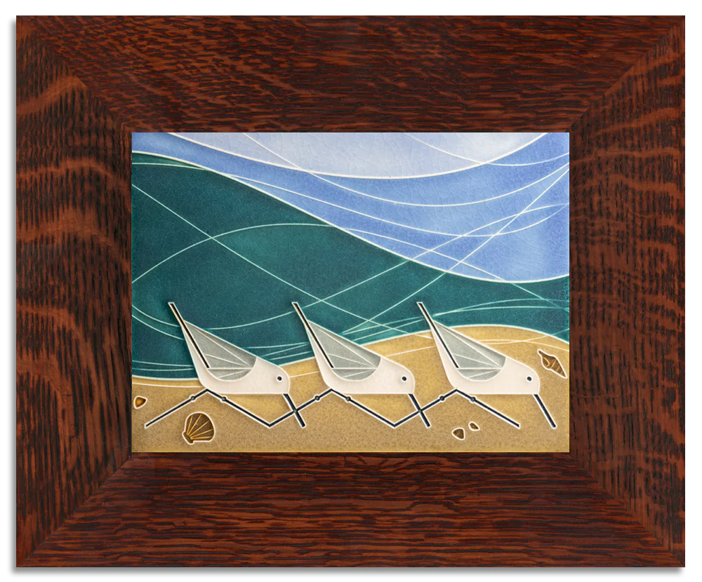 Motawi Beach Birds in Sand - 6x8