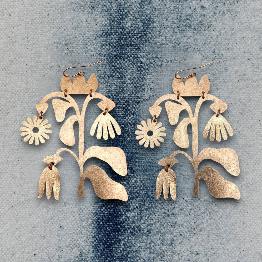 Botanical Thicket Brass Earrings