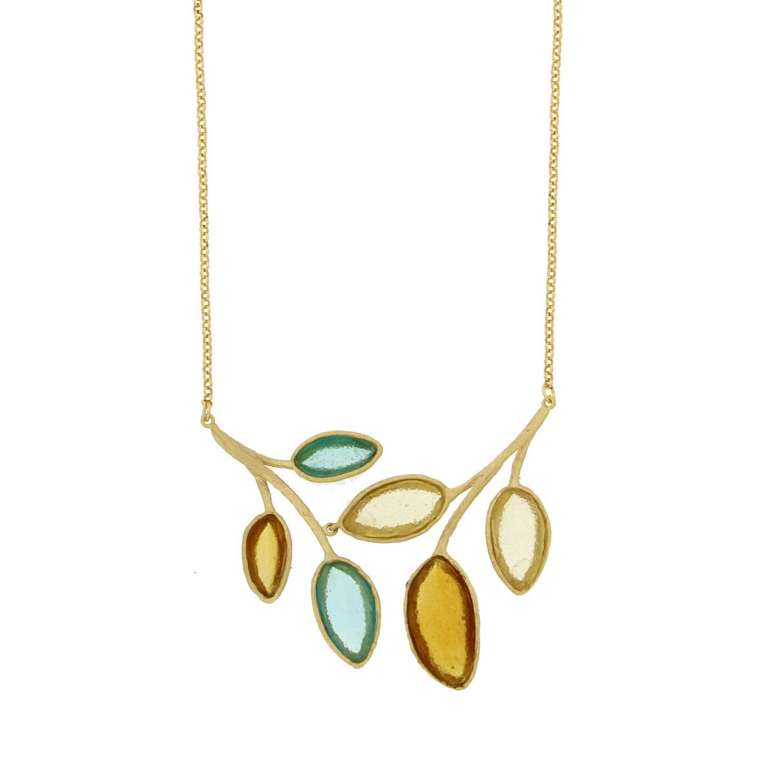 Large Sage Leaves Necklace | Multi