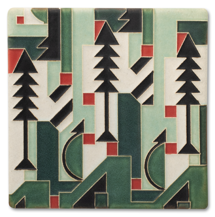 Motawi Cubist Christmas in Mint - 6x6