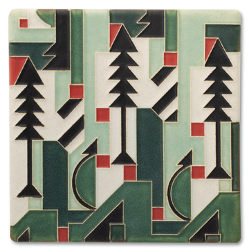 Motawi Cubist Christmas in Mint - 6x6