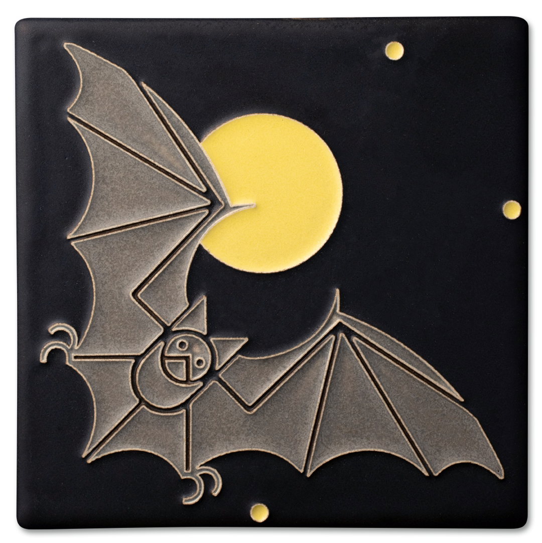 Motawi Bat & The Moon in Grey - 6x6