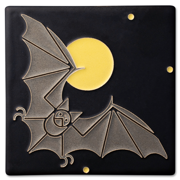 Motawi Bat & The Moon in Grey - 6x6