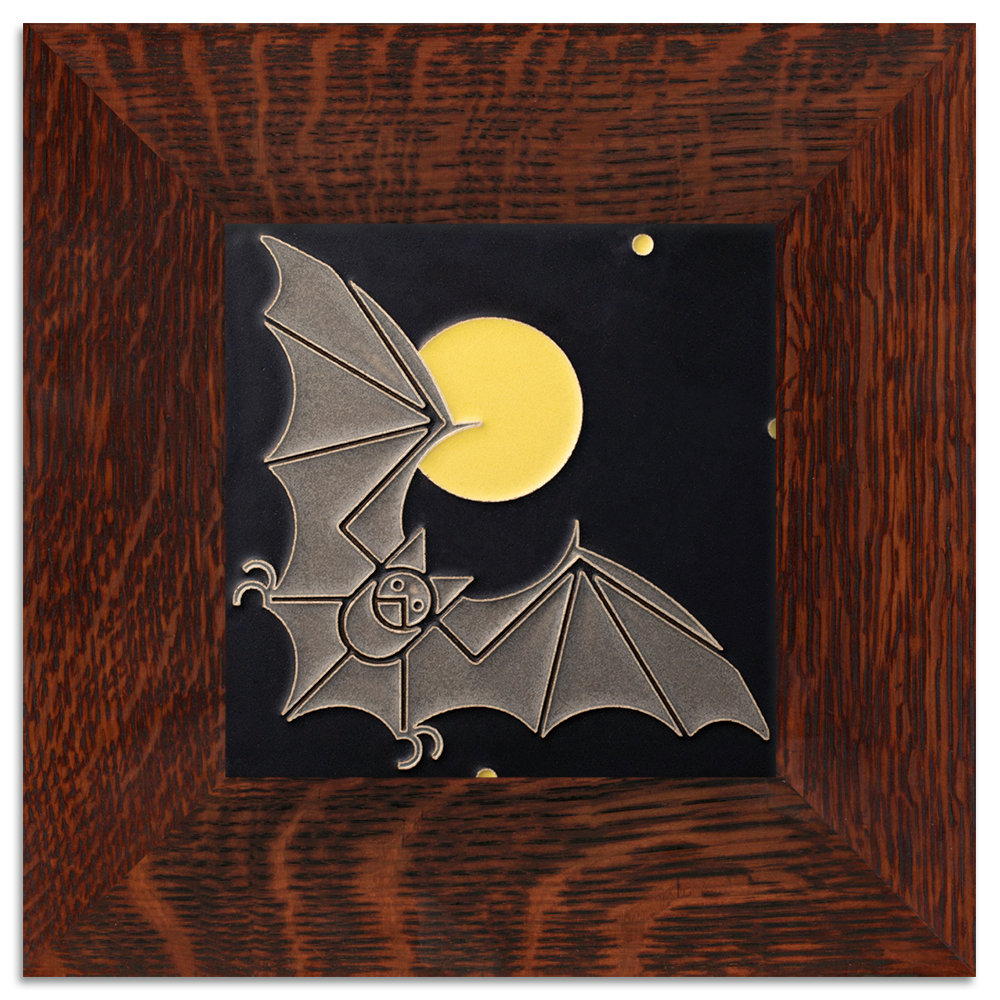 Motawi Bat & The Moon in Grey - 6x6