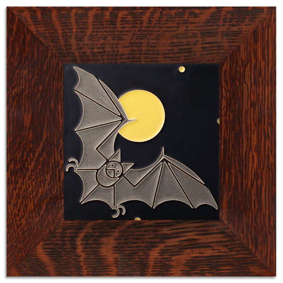 Motawi Bat & The Moon in Grey - 6x6