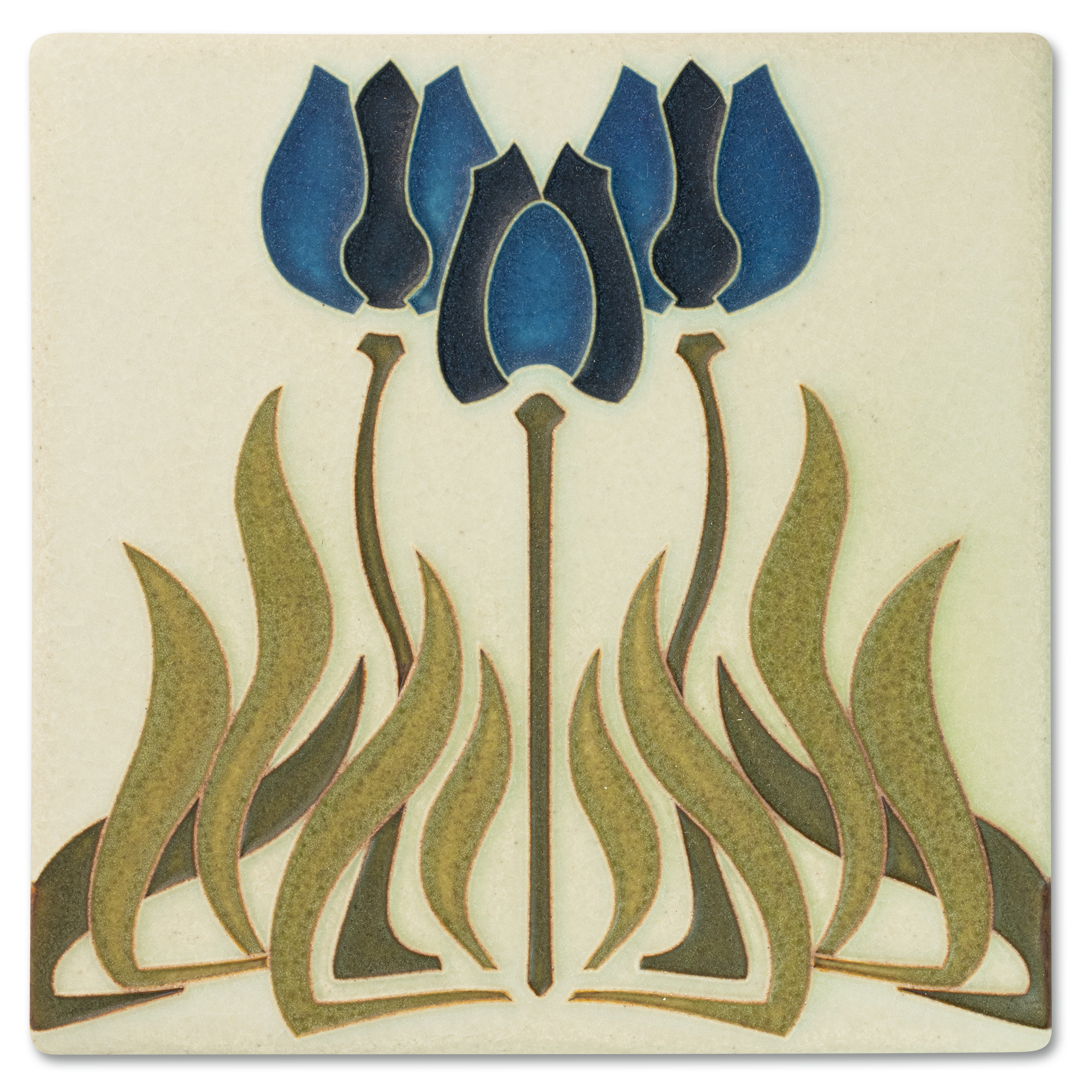 Motawi Tulips in Blue - 6x6