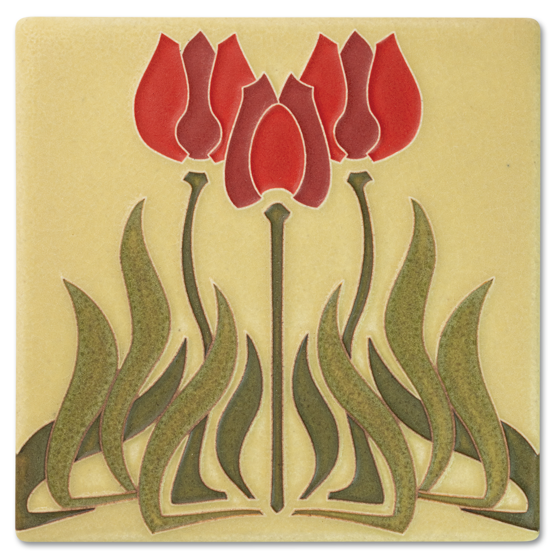 Motawi Tulips in Red - 6x6