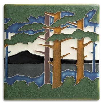 Motawi Pine Landscape Summer Mountain - 6x6