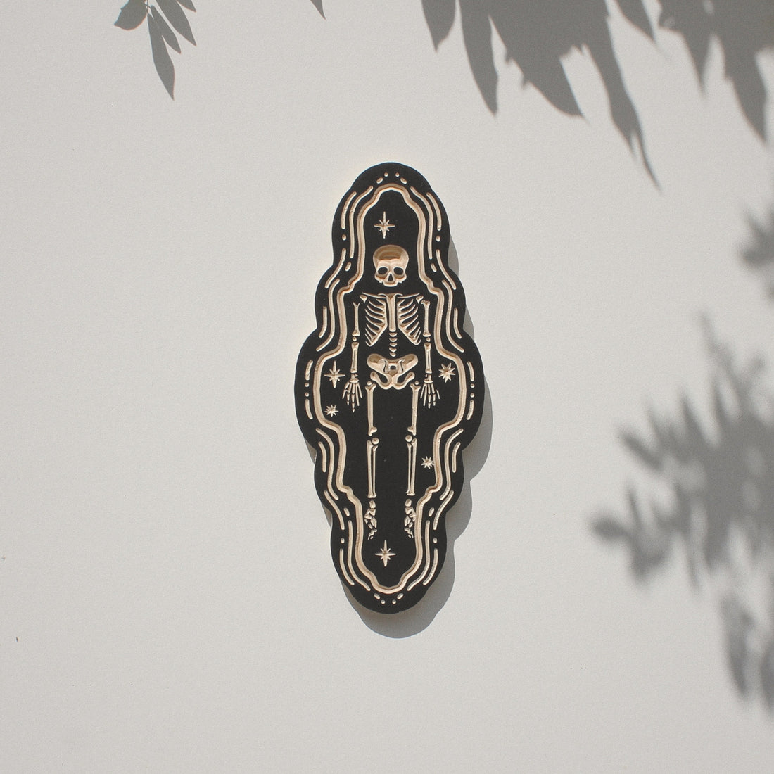 11" Skeleton Carved Wall Hanging