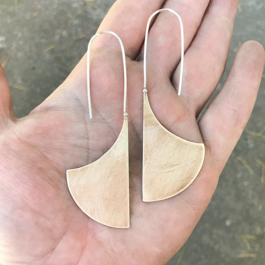 Brass Machete and Long Silver Hook Earrings