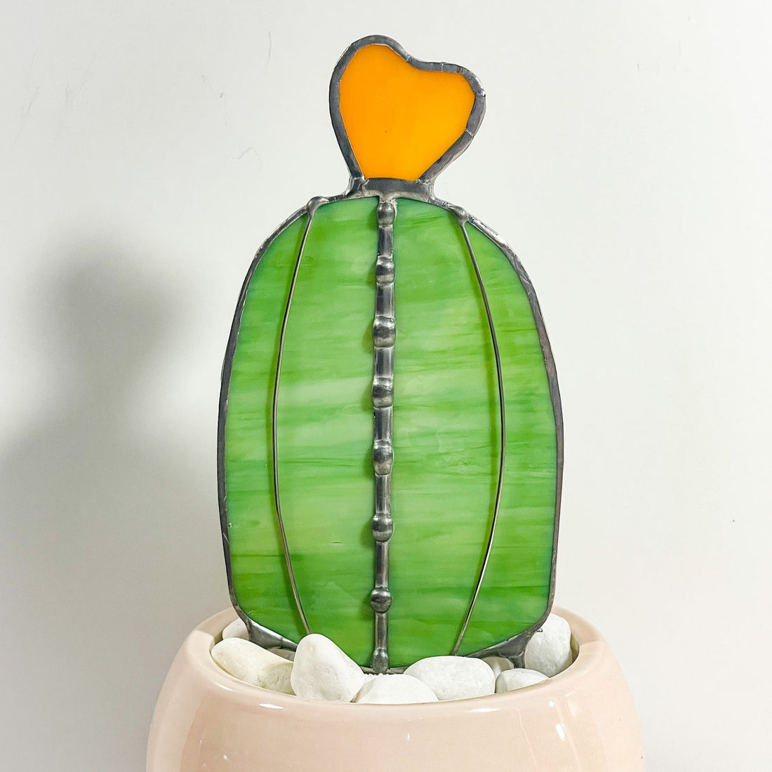 Baby Barrel Glass Cactus Stake