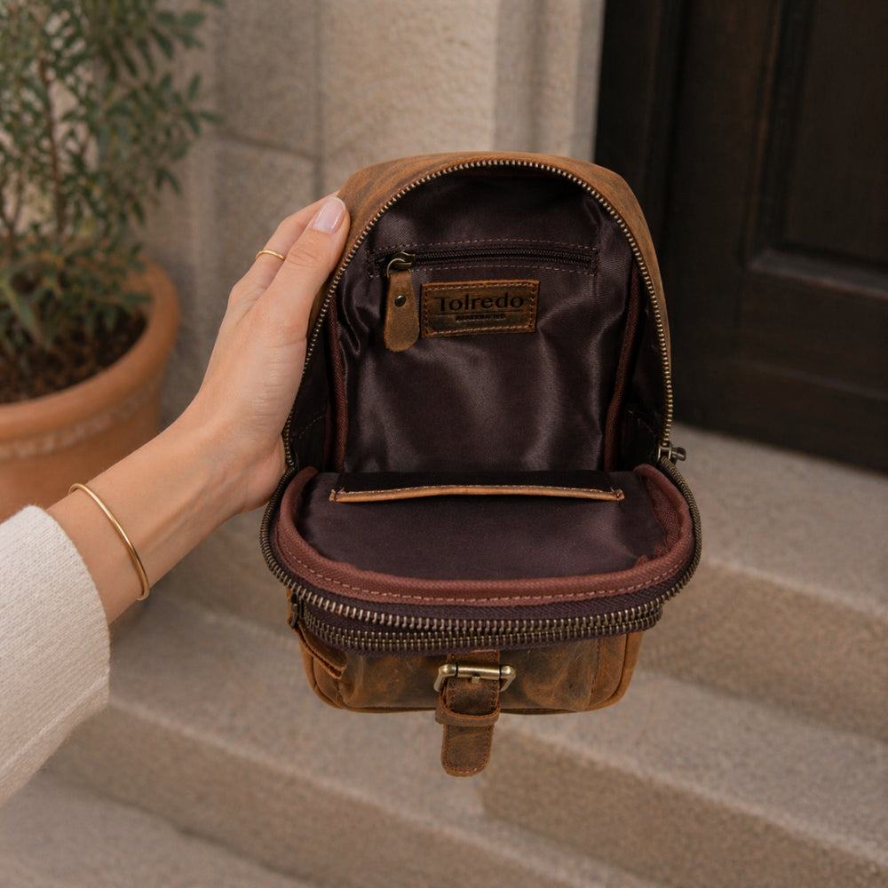 Distressed Leather Sling Bag