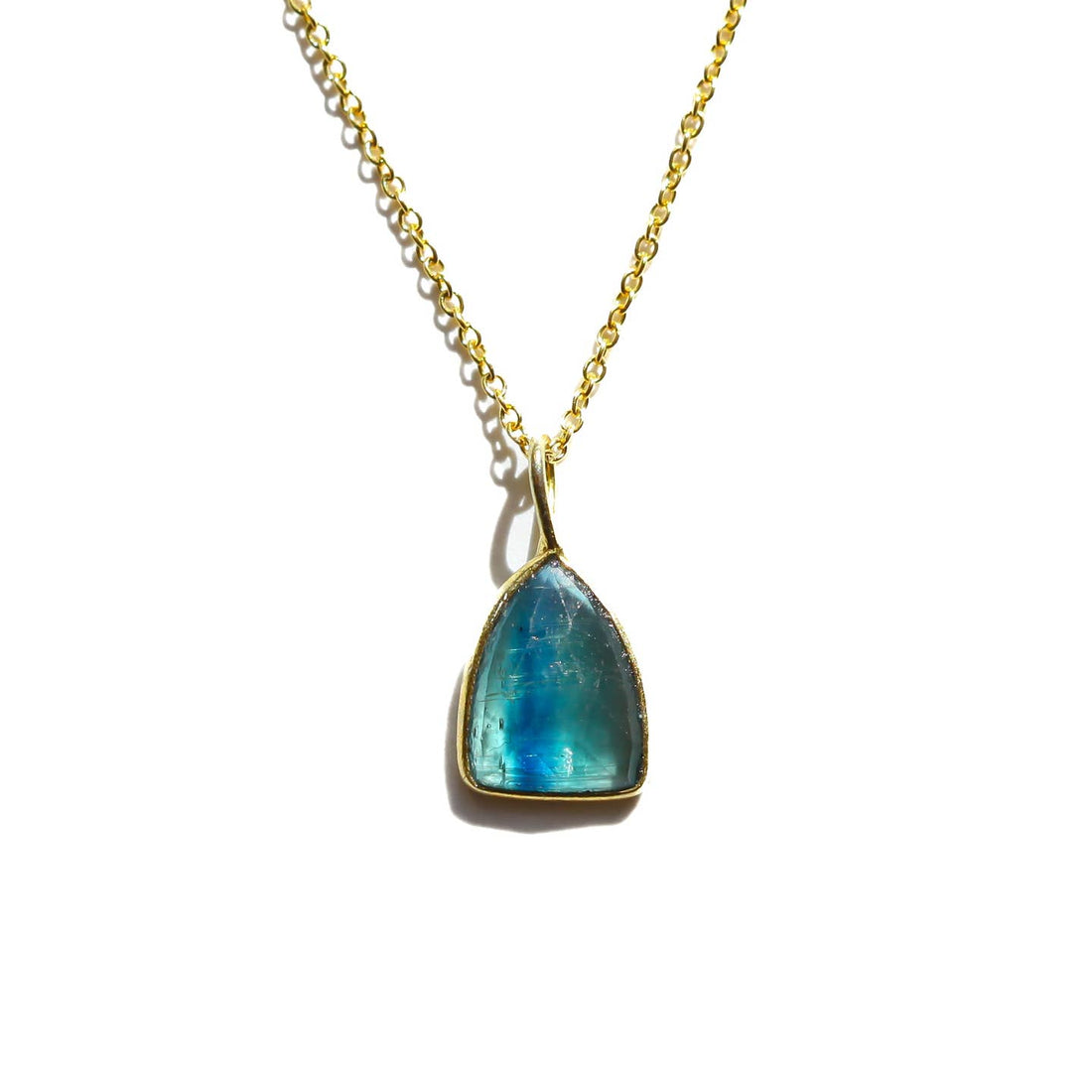 Blue Kyanite Shield Necklace