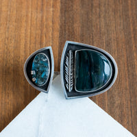 Size 7.5 | Larsonite Jasper & Labradorite Split Shank Ring