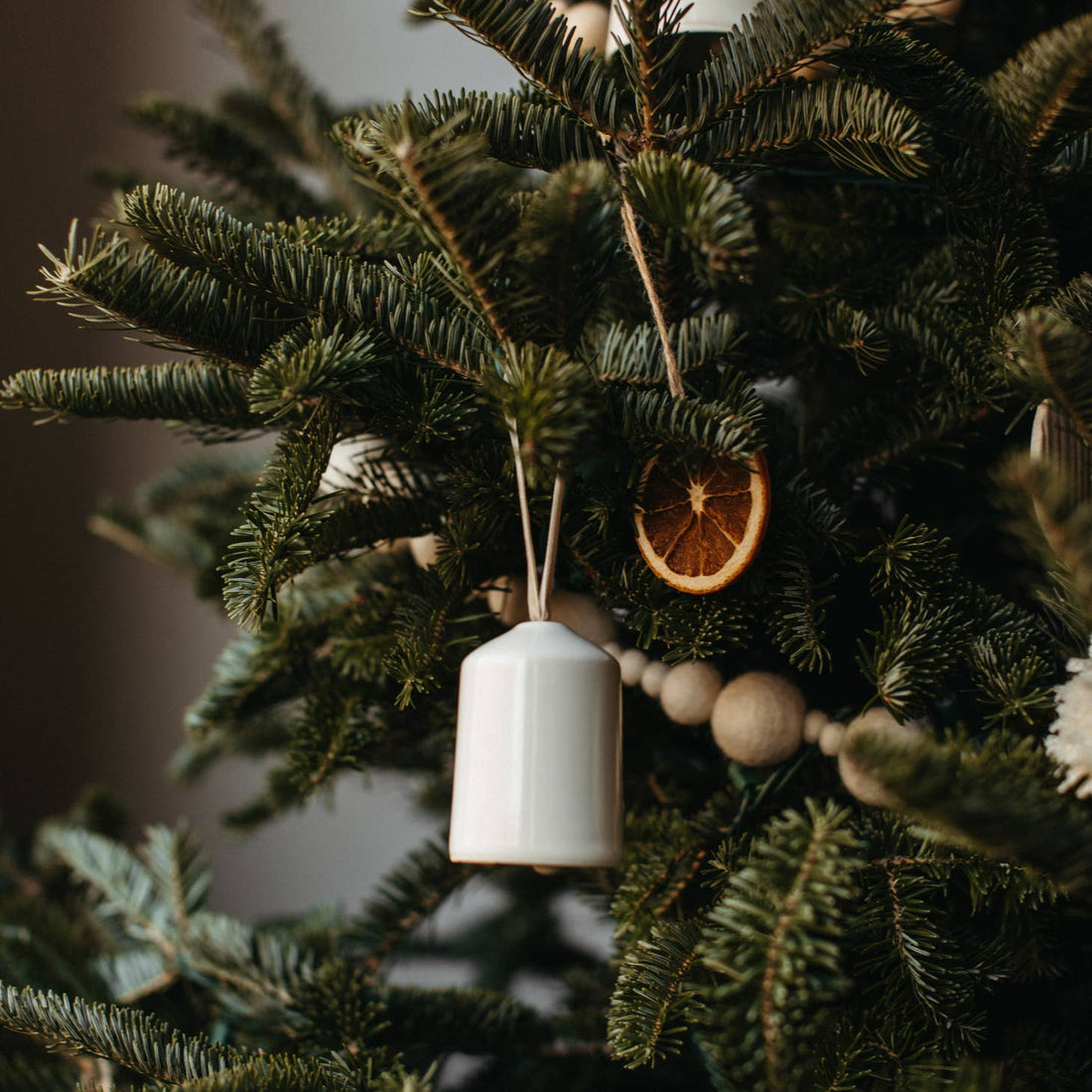 Ivory Porcelain Bell Ornament