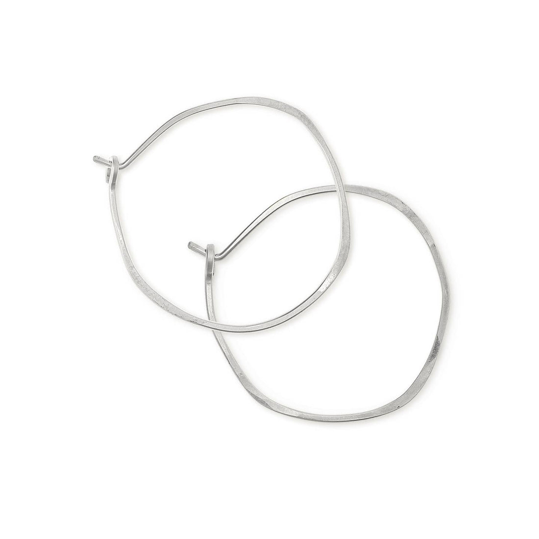 Small Organic Hoop Earrings | Silver