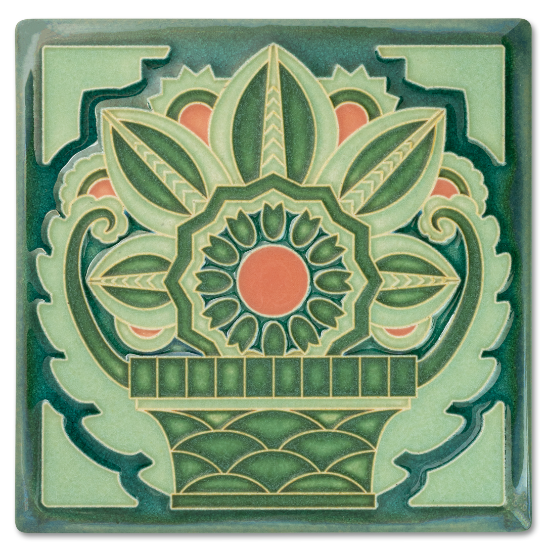 Motawi Beverly Basket in Green - 6x6