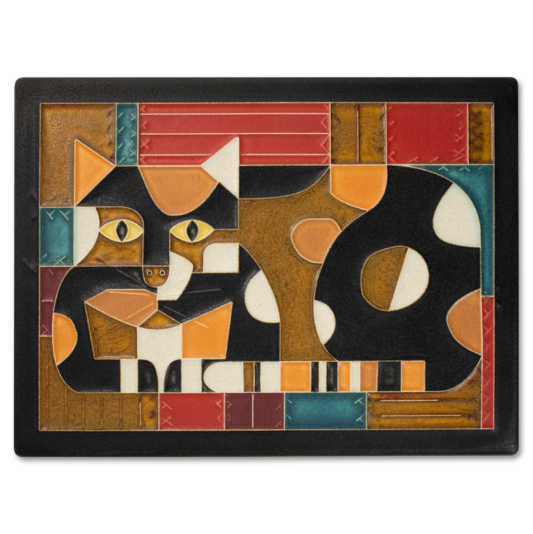 Motawi Crazy Quilt Cat - 6x8
