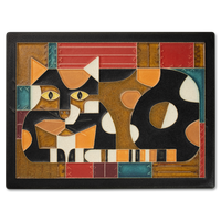 Motawi Crazy Quilt Cat - 6x8