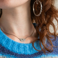 Green Abalone Inlay Geometric Necklace