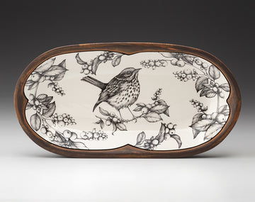 Hermit Thrush Rectangle Oval Serving Dish