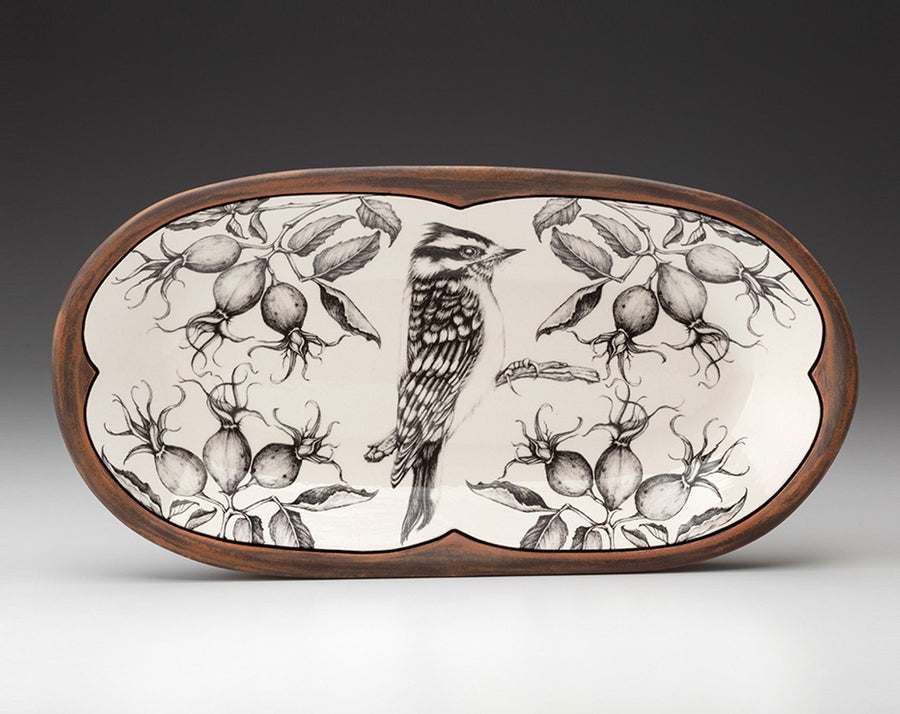 Woodpecker Rectangle Serving Dish | Brown