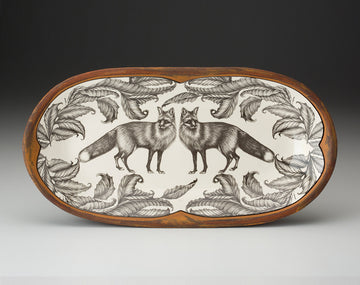 Red Fox Rectangle Oval Serving Dish