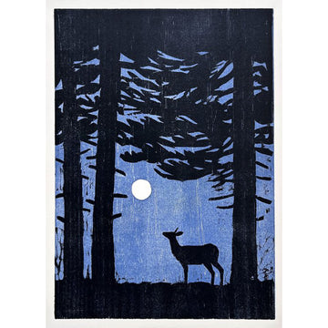 Doe Moon 16x20 | Woodblock Print