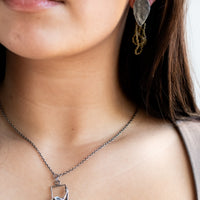 Large Leaf Seraphinite Bead Earrings