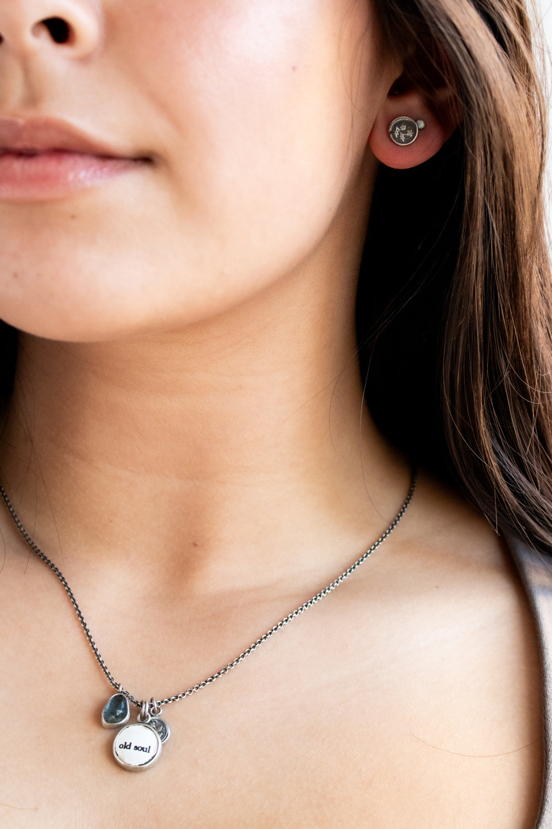 Silver Floral Stud Earrings