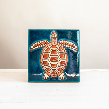 6x6 Sea Turtle - Blue Tile